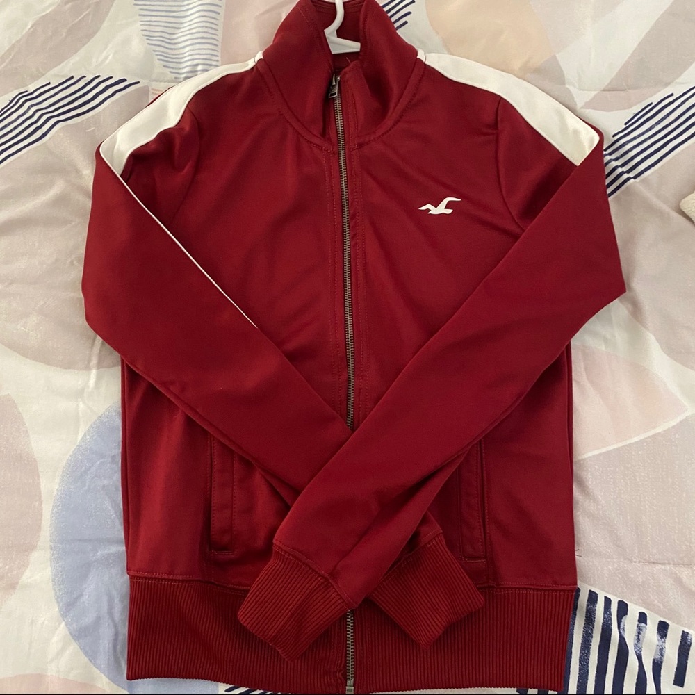 Burgundy Hollister Tracksuit Jacket
